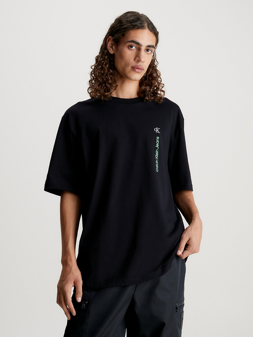 CK BLACK > T-Shirt Bawełniany Oversize > undefined Mężczyźni - Calvin Klein