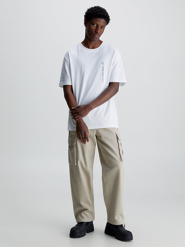white oversized cotton t-shirt for men calvin klein jeans