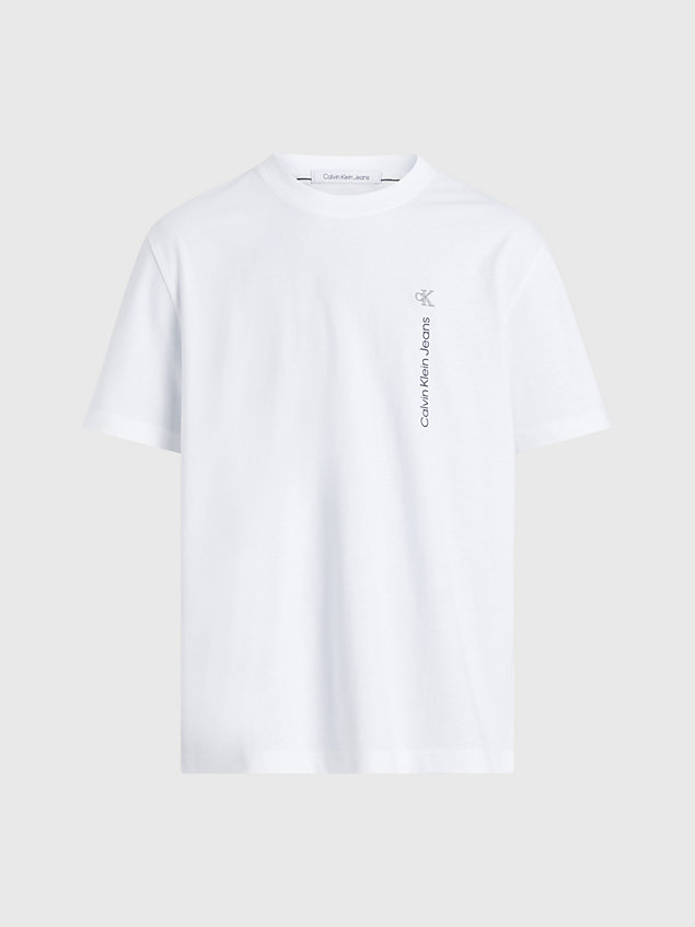 white t-shirt bawełniany oversize dla mężczyźni - calvin klein jeans