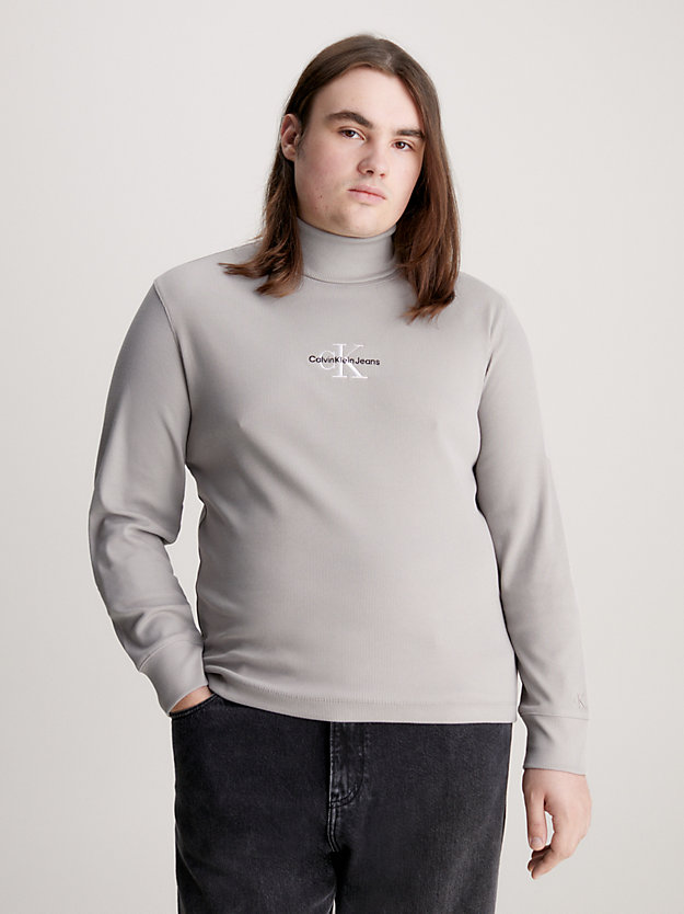 camiseta slim de manga larga con cuello vuelto porpoise de hombre calvin klein jeans