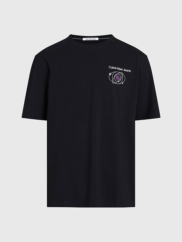 t-shirt en coton avec logo dans le dos black pour hommes calvin klein jeans
