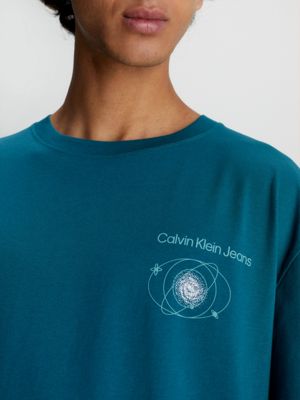 atlantic deep t-shirt aus baumwolle mit logo am rücken für herren - calvin klein jeans