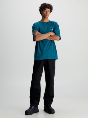 atlantic deep t-shirt aus baumwolle mit logo am rücken für herren - calvin klein jeans