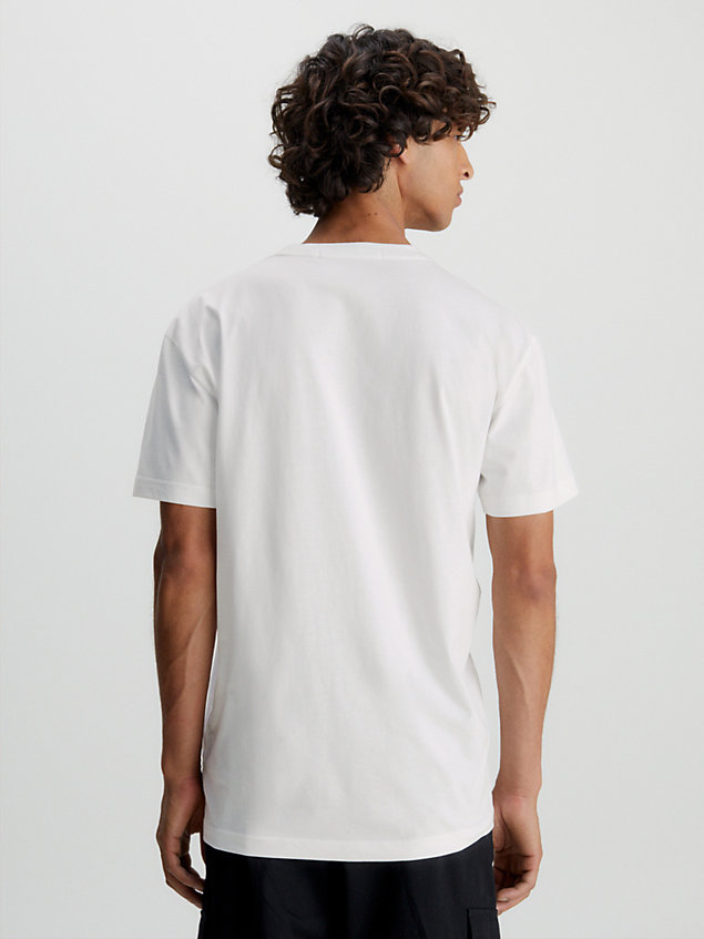 white cotton logo t-shirt for men calvin klein jeans