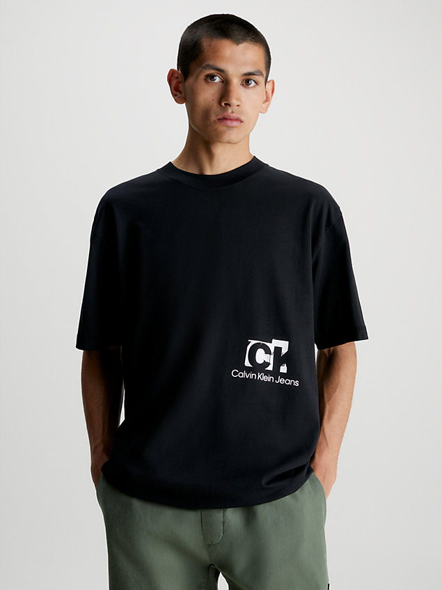 black oversized back logo t-shirt for men calvin klein jeans