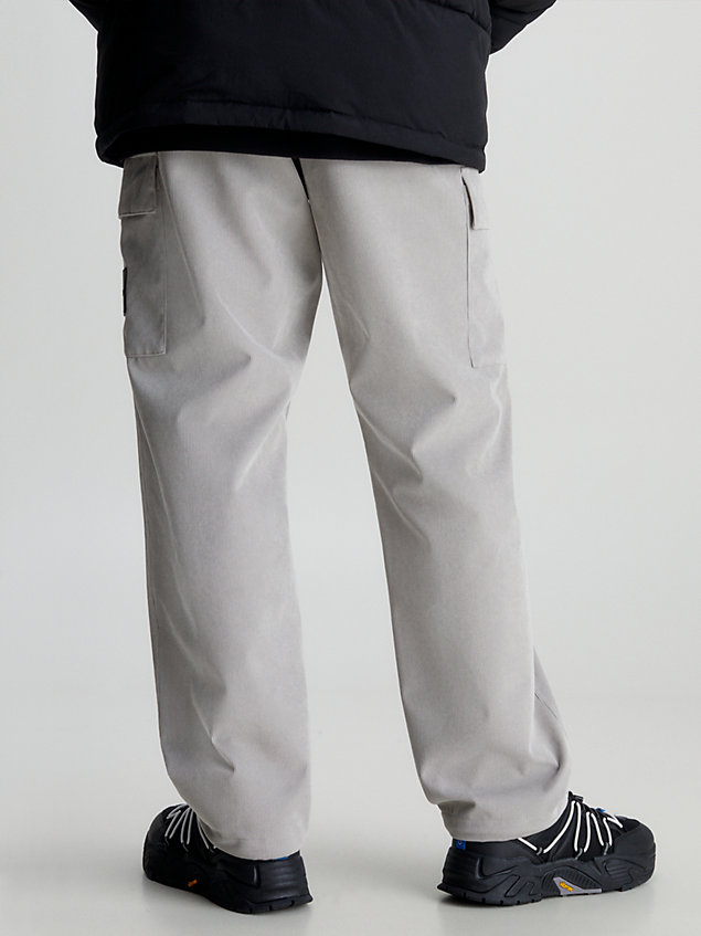 grey corduroy belted cargo pants for men calvin klein jeans