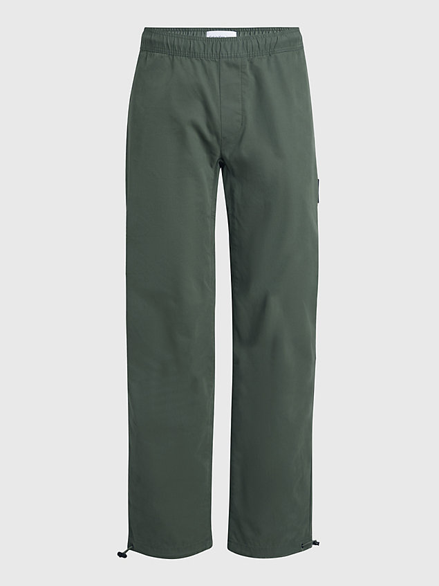 green cotton nylon utility trousers for men calvin klein jeans