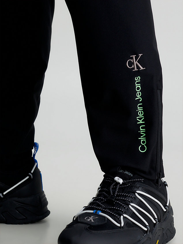black slim cargo joggers for men calvin klein jeans