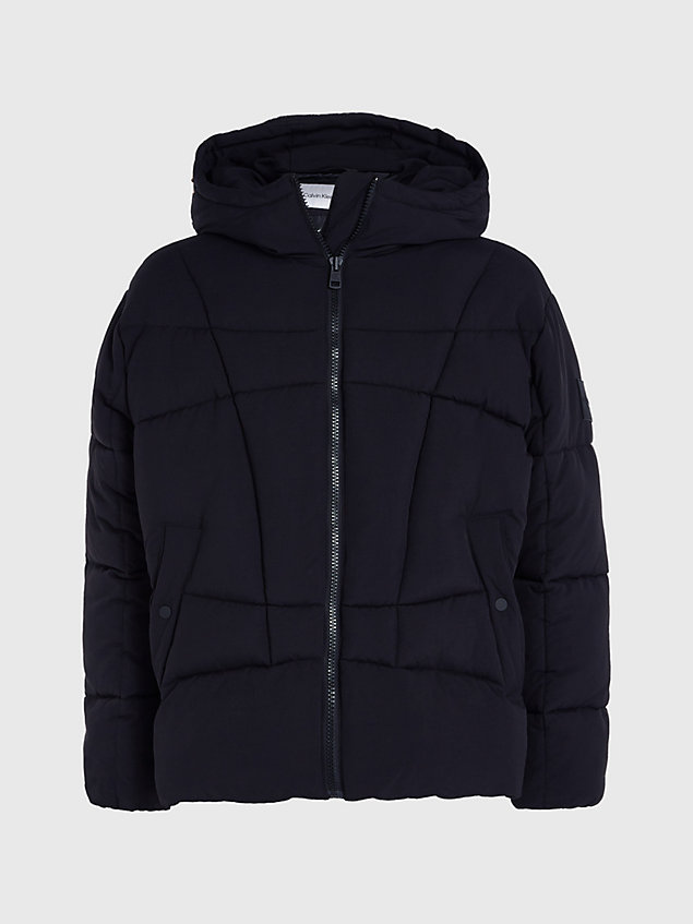 black oversized ck quilted puffer jacket for men calvin klein jeans