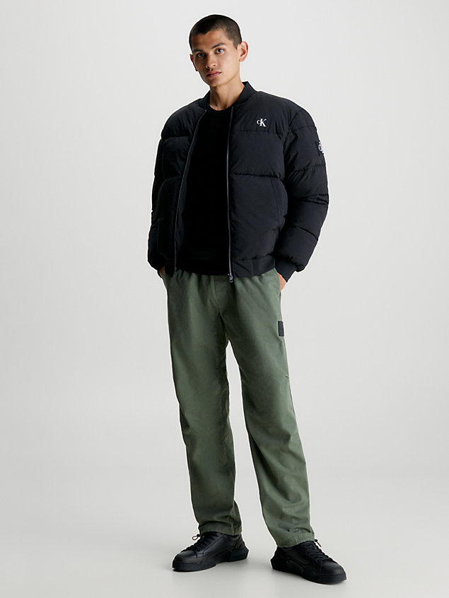 black padded bomber jacket for men calvin klein jeans
