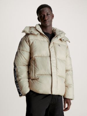 Calvin klein logo store tape puffer jacket