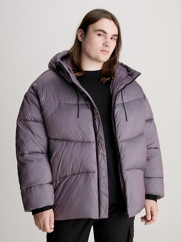 amaranth oversized ripstop puffer jacket for men calvin klein jeans