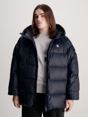 Calvin klein men's oversized puffer bomber on sale jacket