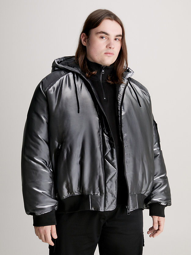 Liquid Metal Hooded Bomber Jacket Calvin Klein® | J30J3240790GK