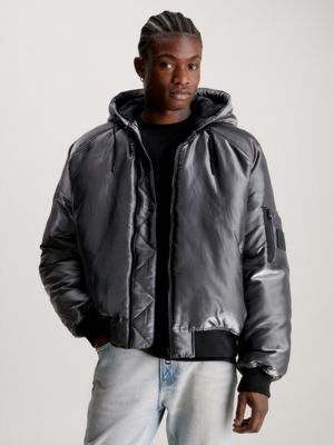 Calvin klein deals black hooded jacket