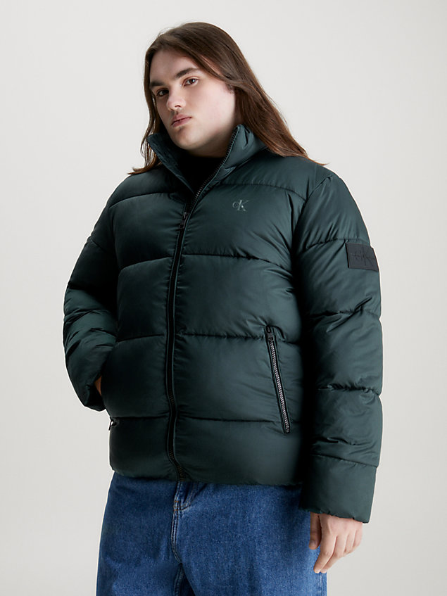 blue recycled puffer jacket for men calvin klein jeans