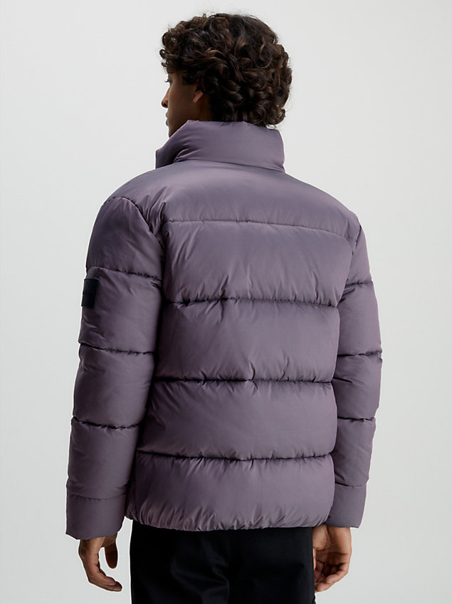 purple recycled puffer jacket for men calvin klein jeans