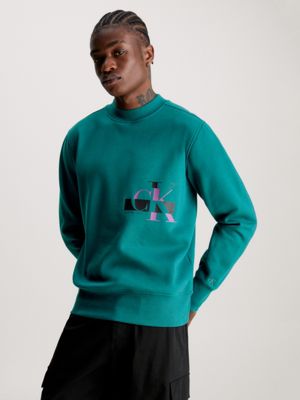 Calvin Klein Monogram Sweatshirt in Blue for Men