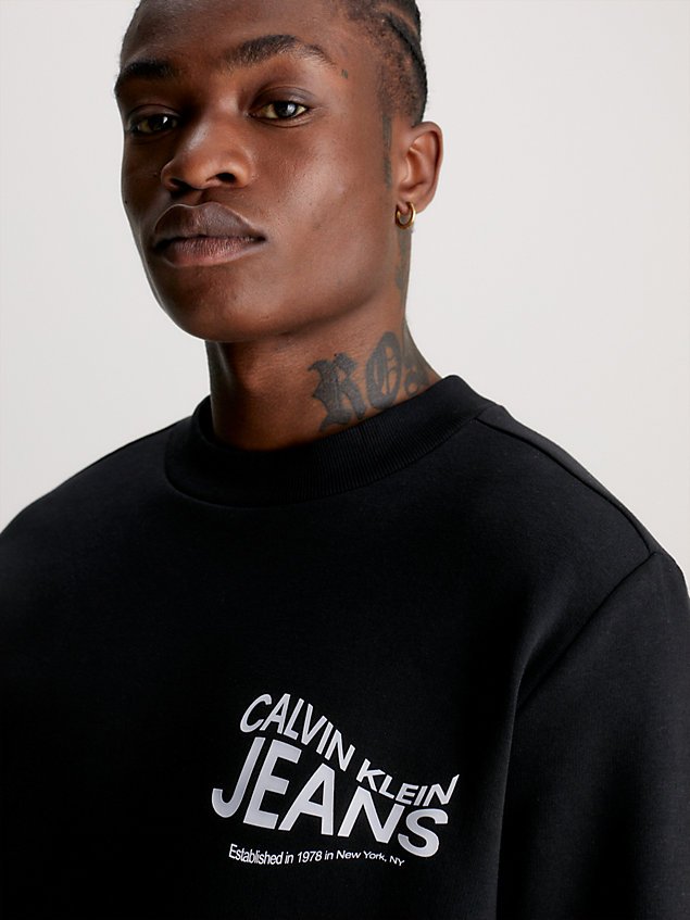 black logo sweatshirt for men calvin klein jeans
