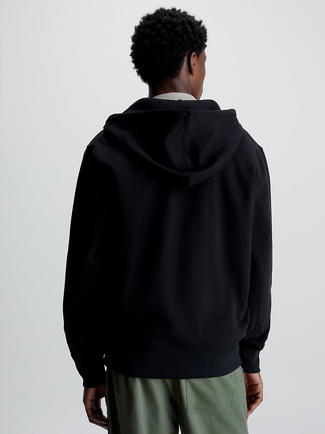 black relaxed zip up hoodie for men calvin klein jeans