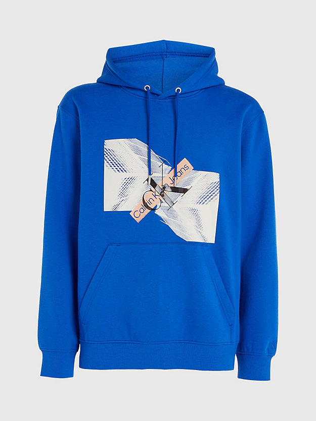 kettle blue relaxed logo graphic hoodie for men calvin klein jeans