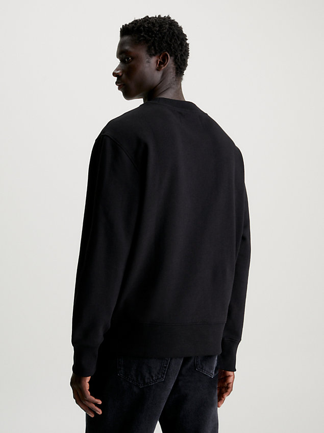 sweat-shirt relaxed avec monogramme black pour hommes calvin klein jeans