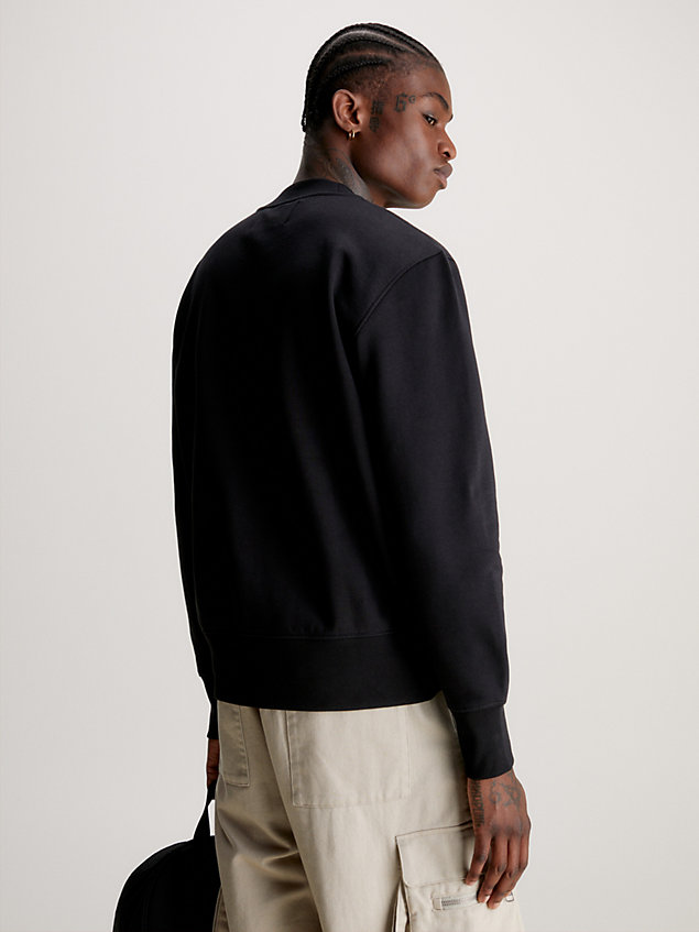 black relaxed sweatshirt met logo voor heren - calvin klein jeans