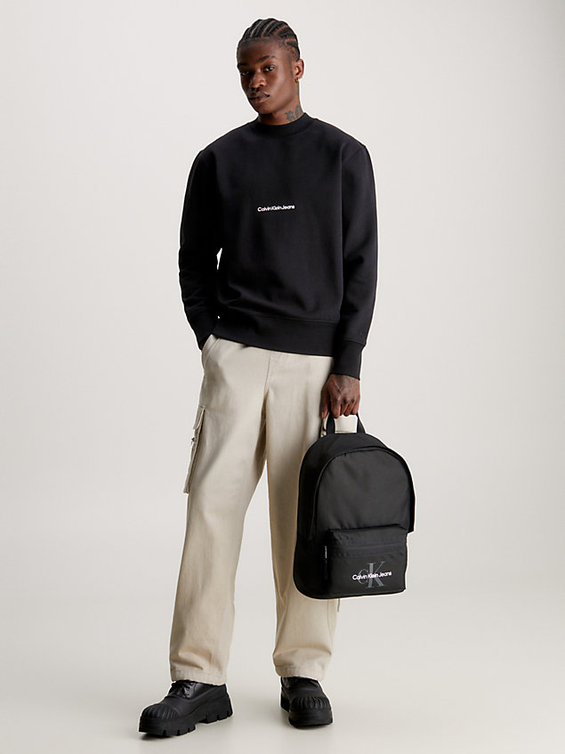 black relaxed logo-sweatshirt für herren - calvin klein jeans
