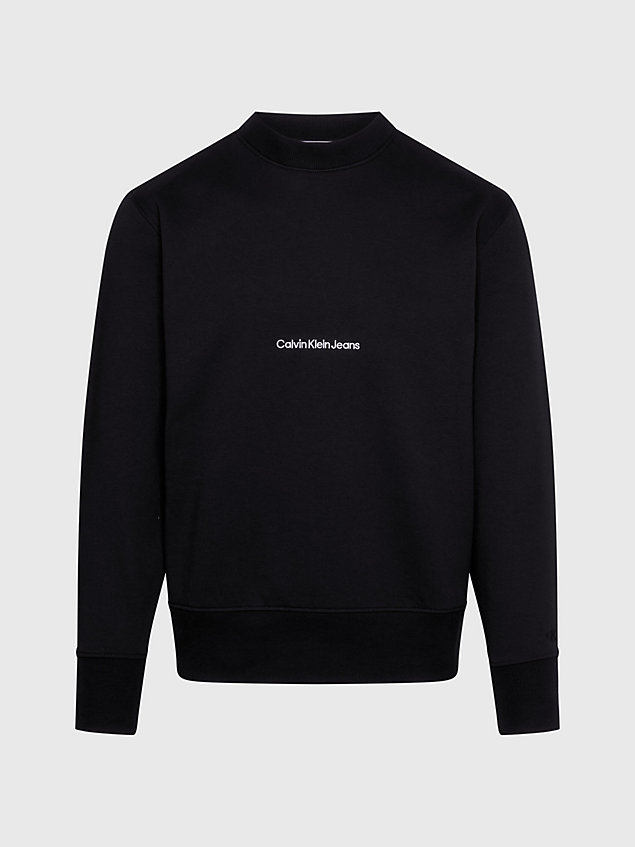 black relaxed logo sweatshirt for men calvin klein jeans