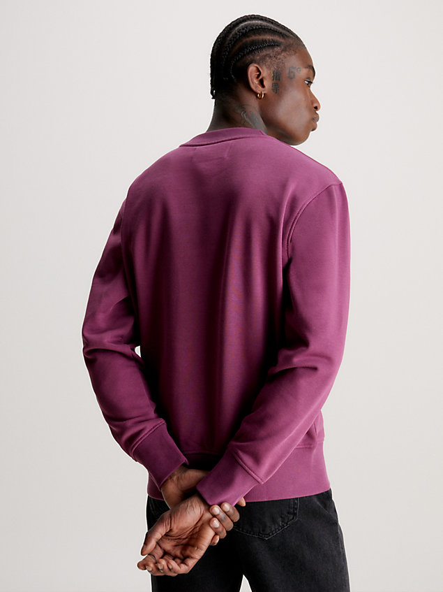 purple relaxed logo-sweatshirt für herren - calvin klein jeans