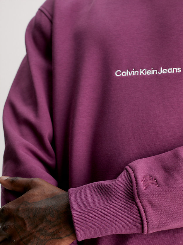 amaranth luźna bluza z logo dla mężczyźni - calvin klein jeans