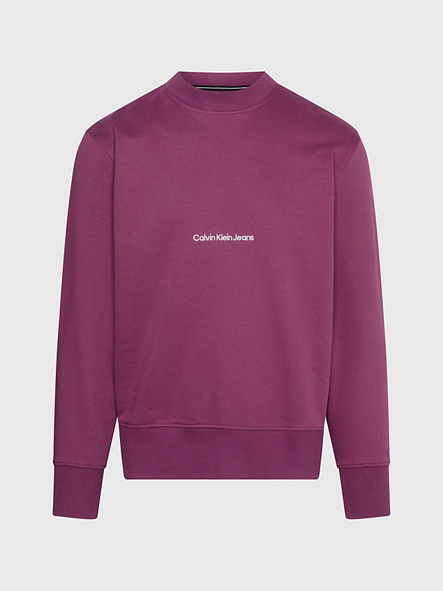 purple relaxed logo-sweatshirt für herren - calvin klein jeans