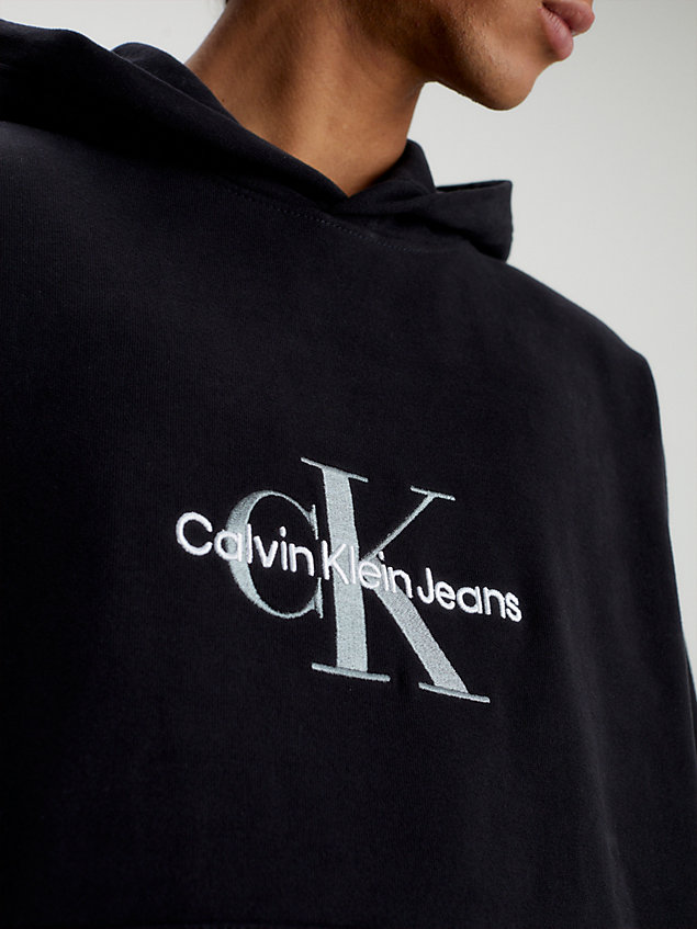 black oversized monogram hoodie for men calvin klein jeans