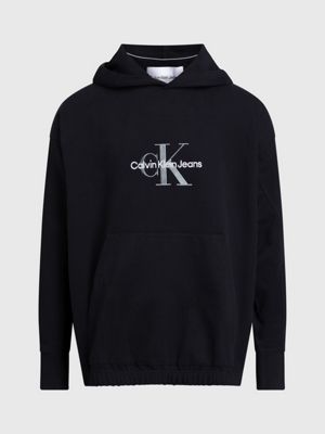 black oversized monogram hoodie for men calvin klein jeans