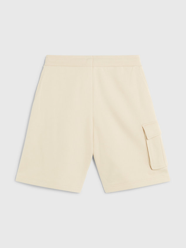 shorts de chándal holgados cargo beige de hombre calvin klein jeans