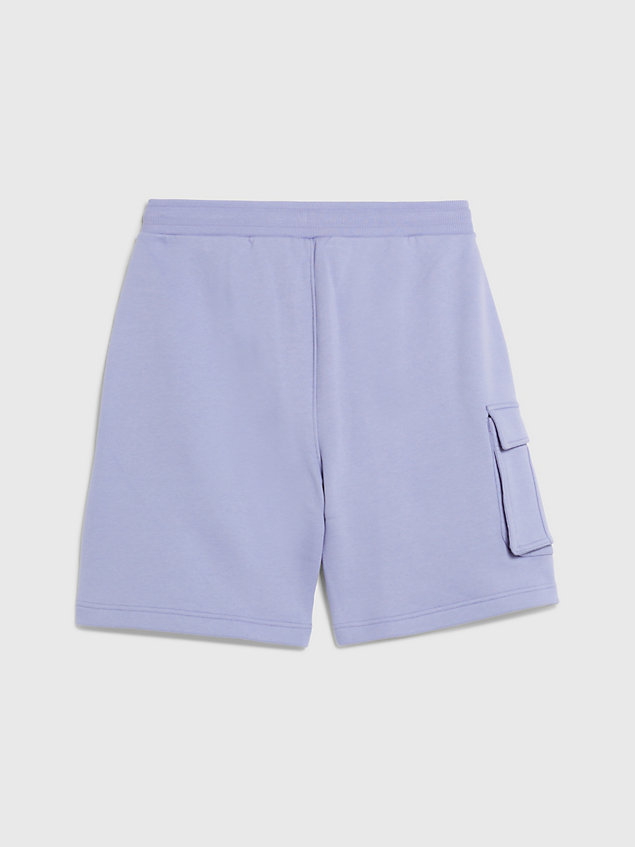 purple relaxed cargo jogger shorts for men calvin klein jeans