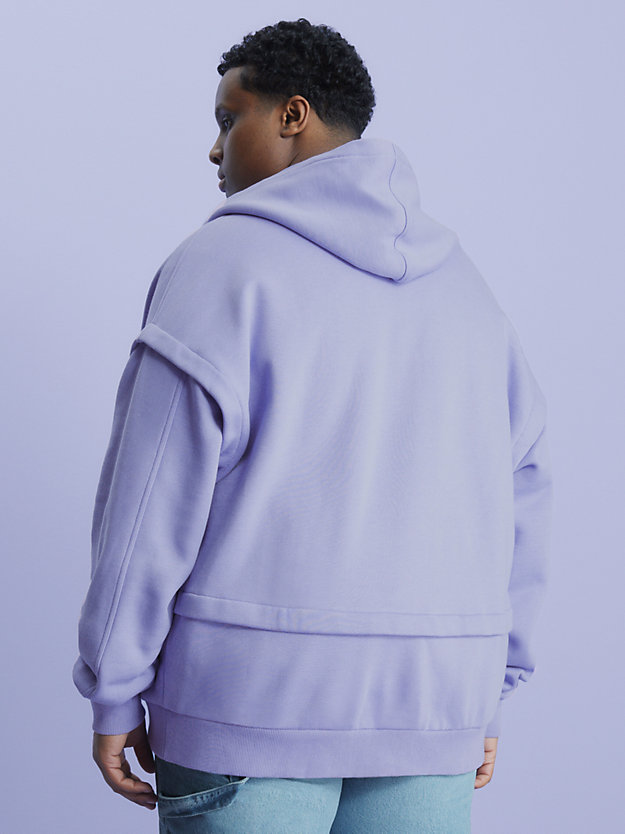 hyacinth hues oversized zip up hoodie for men calvin klein jeans