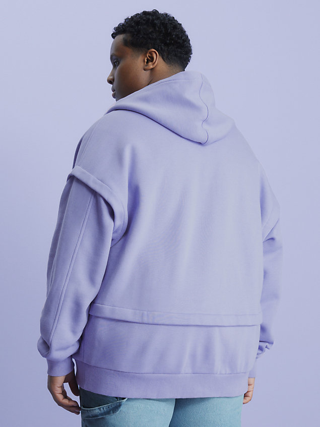 purple oversized zip up hoodie for men calvin klein jeans
