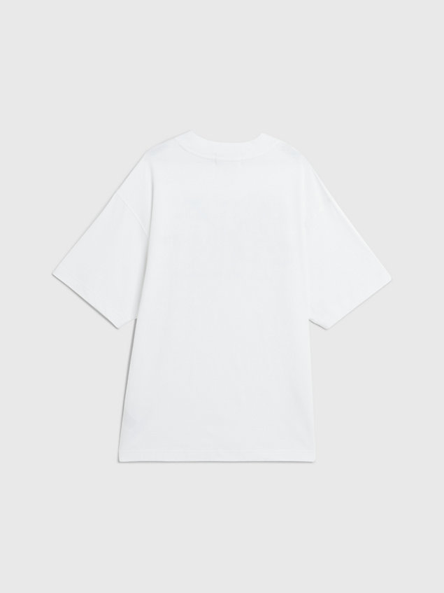 camisa holgada con monograma white de hombre calvin klein jeans