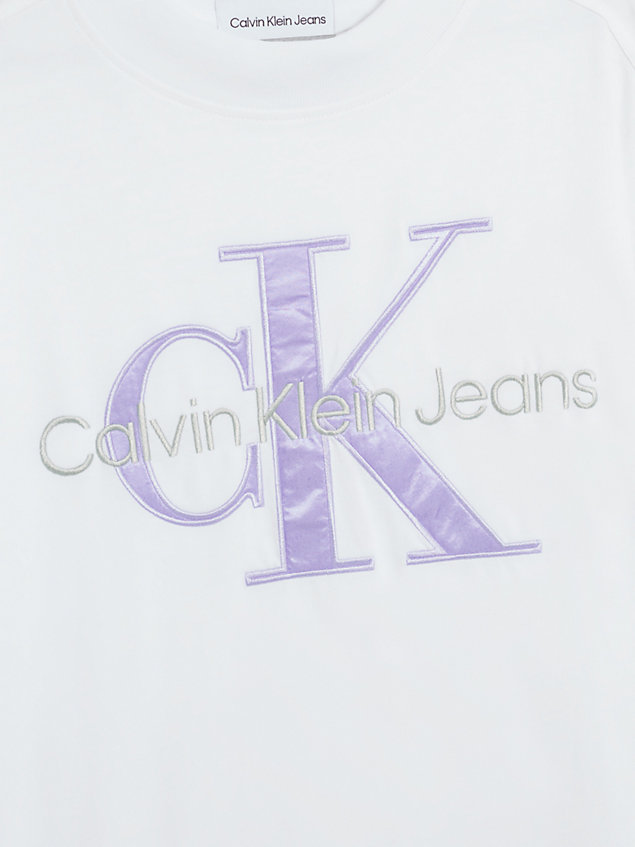 white luźny t-shirt z monogramem dla mężczyźni - calvin klein jeans
