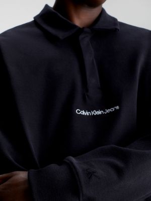 ck black relaxed polo-sweatshirt für herren - calvin klein jeans