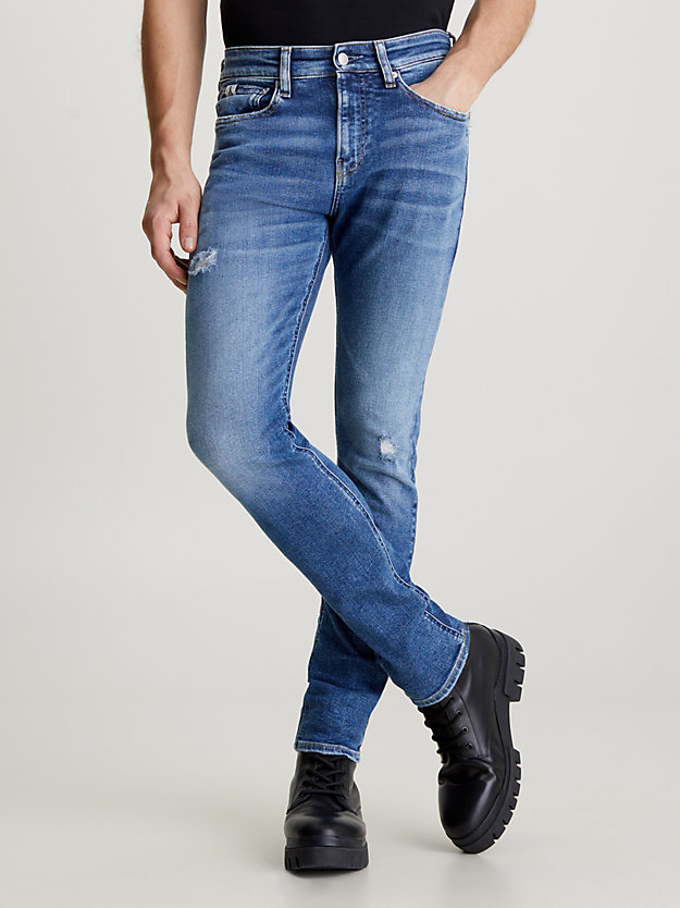 skinny jeans denim medium da uomo calvin klein jeans