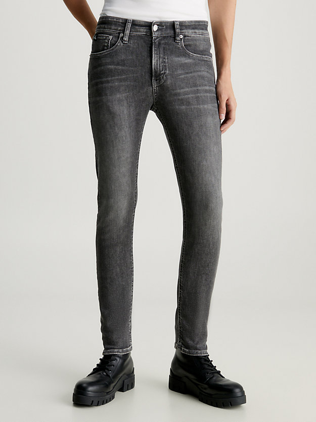 skinny jeans denim grey da uomo calvin klein jeans