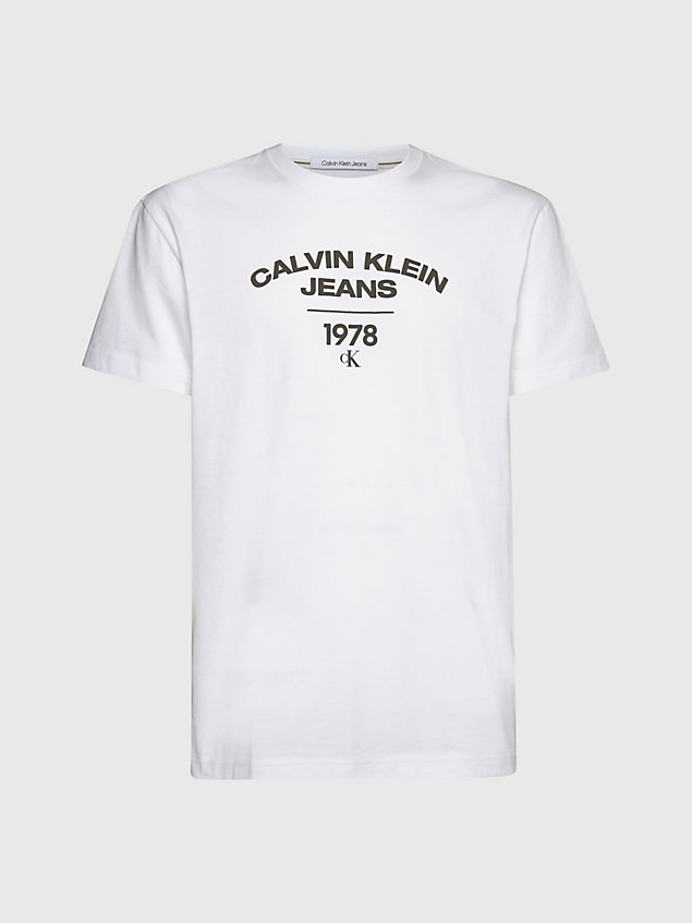 white varsity logo t-shirt for men calvin klein jeans