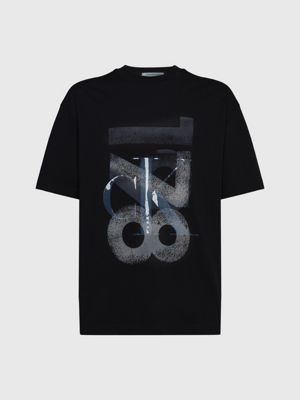 CK BLACK Oversized Varsity Logo T-shirt for men CALVIN KLEIN JEANS