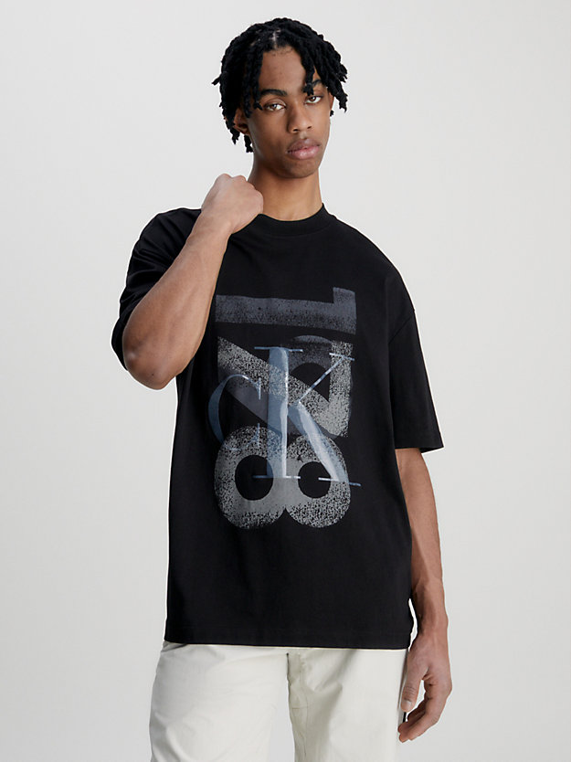 CK BLACK T-shirt surdimensionné avec logo universitaire for men CALVIN KLEIN JEANS