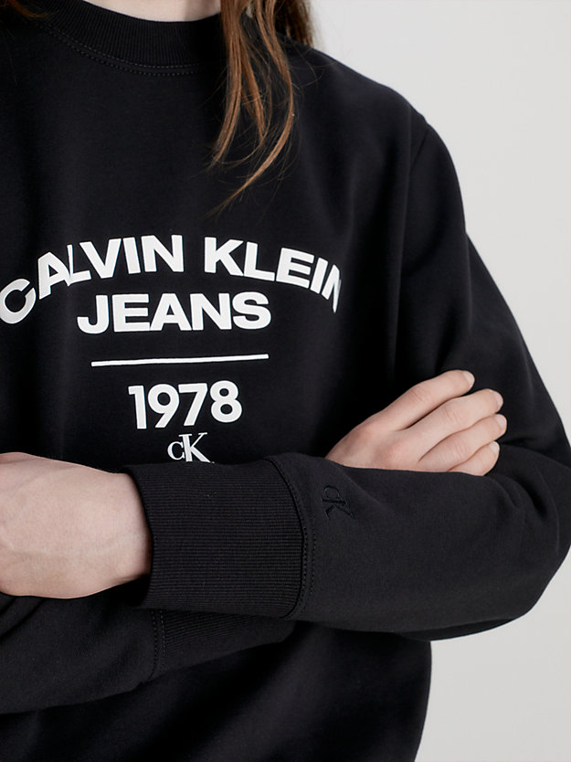ck black varsity logo sweatshirt for men calvin klein jeans