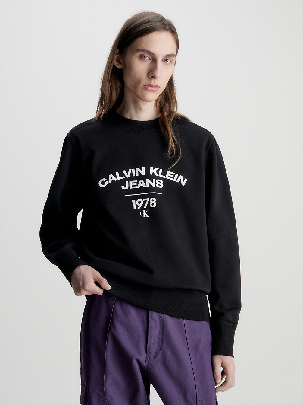 CK BLACK Sweat-Shirt Avec Logo Universitaire undefined hommes Calvin Klein