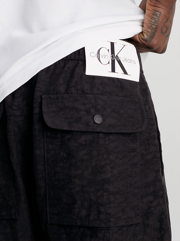 CK BLACK Relaxed Textured Nylon Cargo Pants for men CALVIN KLEIN JEANS