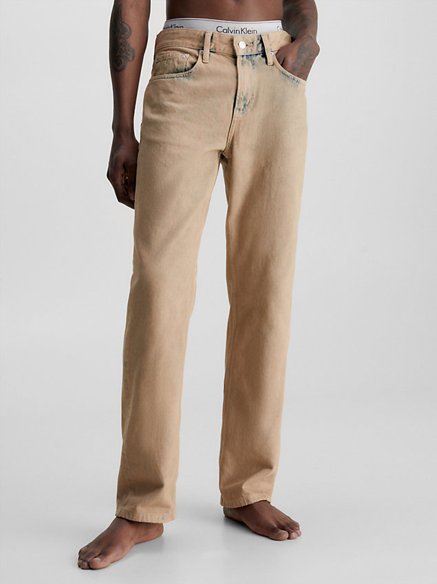 brown straight jeans im neunzigerjahre-look für herren - calvin klein jeans